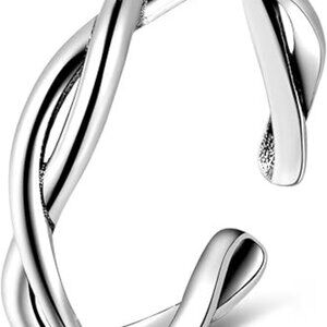 Celtic Knot Ring 925 Sterling Silver Open Finger Ring - Three Line Twists
